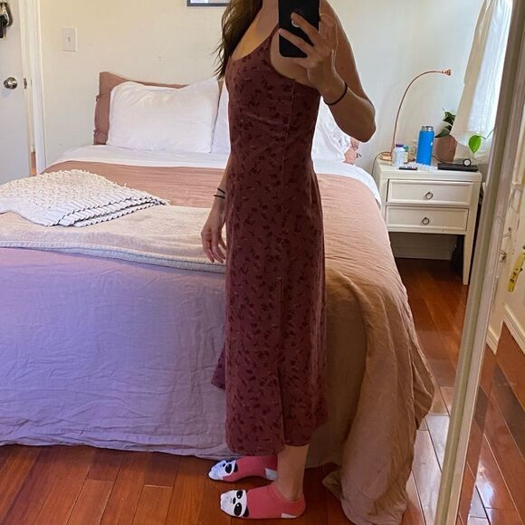 GM Studio x Revolve Floral Corduroy Slip Midi Dress Size Medium - Picture 2 of 10